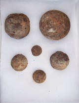 Dug Civil War Relics-Display Box of 6 Small Canon Ball & Grape Shot - 2 of 4