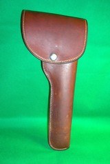 RARE GEORGE LAWRENCE FLAP HOLSTER Mod 41 S&W 22cal 7 3/8" w/ Muzzle Break RH - 1 of 6