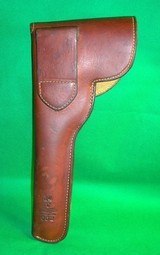 RARE GEORGE LAWRENCE FLAP HOLSTER Mod 41 S&W 22cal 7 3/8" w/ Muzzle Break RH - 2 of 6