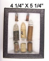6 Civil War Dug Bullets in a Display Case - 3 of 5