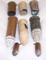 6 Civil War Dug Bullets in a Display Case - 5 of 5
