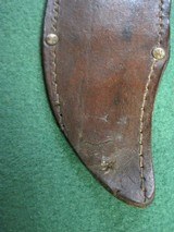 Large 17 1/2" Vintage Stag Handle Bowie Knife & Scabbard - 11 of 14