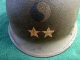 US WWII Korean War MAJOR GENERAL M-1 Helmet w Firestone Liner 29th Infantry - 1 of 11