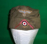 Nazi WWII German Tropical Panzer M38 Overseas Feldmutze Cap Hat - 1 of 10