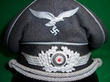 WWII NAZI German Luftwaffe Officer’s Visor Cap - 2 of 14