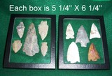 Two Native American Indian Arrowhead Relics Points Display - 2 of 3