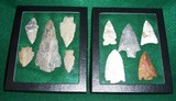 Two Native American Indian Arrowhead Relics Points Display - 1 of 3