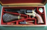 Cased Navy 1851 .36 cal percussion, revolver, made in Italy, ASM Armi San Marco black powder - 1 of 11