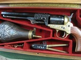 Cased Navy 1851 .36 cal percussion, revolver, made in Italy, ASM Armi San Marco black powder - 5 of 11