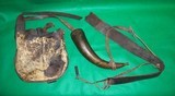 Antique Powder horn and bag Black Powder Muzzleloading - 2 of 7