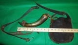 Antique Powder horn and bag Black Powder Muzzleloading - 6 of 7