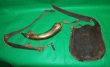 Antique Powder horn and bag Black Powder Muzzleloading - 1 of 7