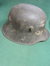 WWI WWII German Helmet with Bullet or Shrapnel Hole - 3 of 12