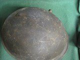 WWI WWII German Helmet with Bullet or Shrapnel Hole - 12 of 12