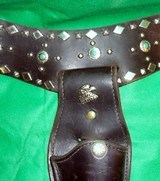 Decorated Western Leather Fancy Holster & Belt For Single Action - 6 of 12