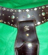 Western Leather Holster & Belt For Single Action Waist 39" - 40" - 3 of 12
