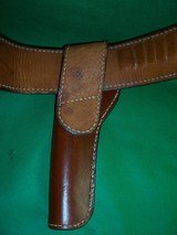 Western Leather Belt & Holster by The Carver 44/45 cal Waist 39-43" - 5 of 11