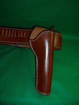 Western Leather Belt & Holster by The Carver 44/45 cal Waist 39-43" - 6 of 11