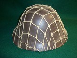 Original WWII Japanese Imperial Naval Landing Forces Marines Helmet w/ Net & Emblem - 6 of 12