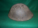 WWII ERA BRITISH CANADIAN TURTLE SHELL HELMET WITH CAMO NET - 4 of 12