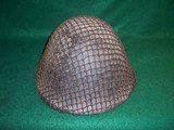 WWII ERA BRITISH CANADIAN TURTLE SHELL HELMET WITH CAMO NET - 1 of 12