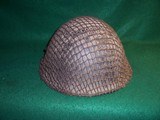 WWII ERA BRITISH CANADIAN TURTLE SHELL HELMET WITH CAMO NET - 3 of 12