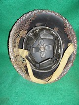 WWII ERA BRITISH CANADIAN TURTLE SHELL HELMET WITH CAMO NET - 6 of 12
