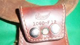 Hunter Frontier Buscadero Holster Leather Right Hand #1060 F12 Ruger 5.5" + Belt 22cal - 7 of 10