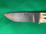 NOS CHARLTON LTD DUNN'S 01 OF 100 DAMASCUS BLADE HUNTING KNIFE & SHEATH - 5 of 12
