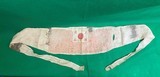 Original Japanese WWII Senninbari 1000 Stitch Belt with Rising Sun, Temple Stamps - 1 of 10