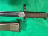 Very Nice WW1 / WW2 US M1905 Bayonet w MK1 Scabbard - SA 1909 - 2 of 13