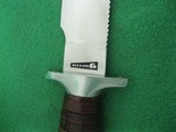 JACQUES GARCIA SAWBACK SURVIVAL BOWIE FIXED BLADE KNIFE & SHEATH NEAR MINT - 3 of 12