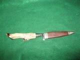 Near Mint Vintage Hoffritz German Deer Hoof Foot Knife With Sheath fixed blade - 7 of 8