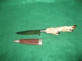 Near Mint Vintage Hoffritz German Deer Hoof Foot Knife With Sheath fixed blade