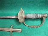 Relic Condition US Civil War Era Model 1860 Staff & Field Officer's Sword & Scabbard - 1 of 12