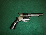ENGRAVED PINFIRE FOLDING TRIGGER POCKET REVOLVER LEFAUCHEUX STYLE - 1 of 11
