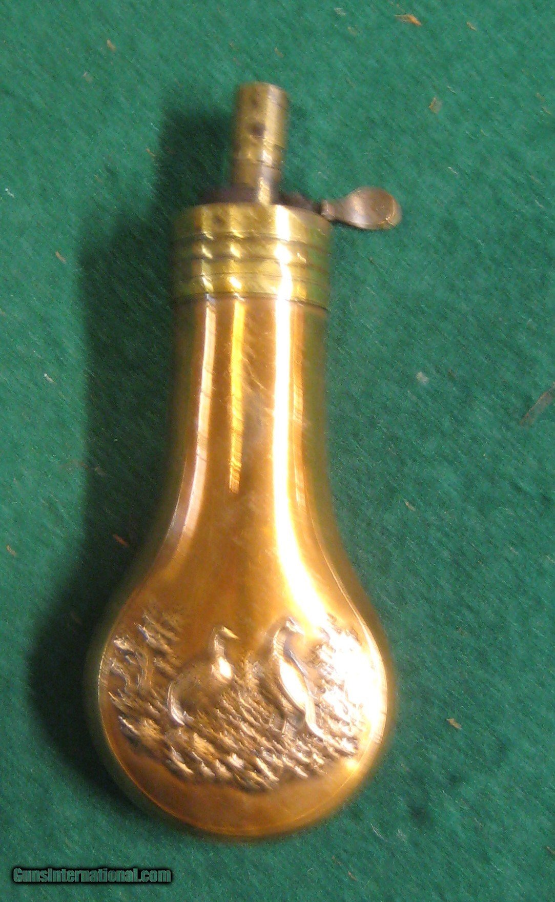 Very Small Black Powder Flask Brass Copper 4 1/2 Muzzle Loading