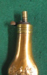 Very Small Black Powder Flask Brass Copper 4 1/2