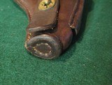 French Leather Revolver Holster Model 1892 WW1 WW2 Clam Shell - 9 of 10