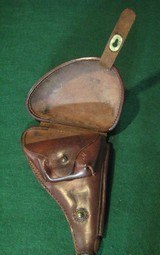 French Leather Revolver Holster Model 1892 WW1 WW2 Clam Shell - 5 of 10