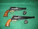 Pair Pietta Percussion Pistols Sheriff Model & 1858 Remington 44cal - 1 of 12