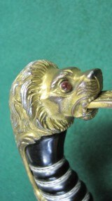 Nazi German Lion's Head Officer's Sword Red Eyes WWII,Eickhorn - 15 of 20