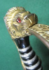 Nazi German Lion's Head Officer's Sword Red Eyes WWII,Eickhorn - 3 of 20