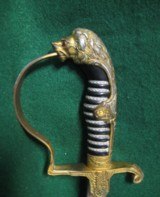 Nazi German Lion's Head Officer's Sword Red Eyes WWII,Eickhorn - 2 of 20