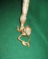Antique African Carved Horn with Brass Figure - 6 of 12