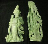 Two Oriental Jade Sculptures Statues - 1 of 4