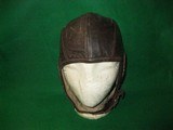 WWI WW2 Era Brown Leather Pilot Helmet Vintage Aviator Skull Cap Hat Bomber - 3 of 11