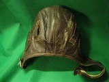 WWI WW2 Era Brown Leather Pilot Helmet Vintage Aviator Skull Cap Hat Bomber - 11 of 11