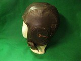 WWI WW2 Era Brown Leather Pilot Helmet Vintage Aviator Skull Cap Hat Bomber