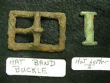 Dug Civil War Hat Band Buckle & Letter 